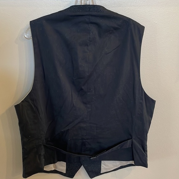 John Varvatos luxury cashmere wool suit VEST buttoned 3 zip pockets concrete 44R - Picture 6 of 14